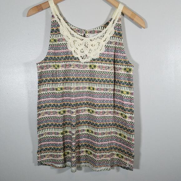Woolrich Tank Top Tribal Print Lace Detail Size Small - Picture 10 of 12